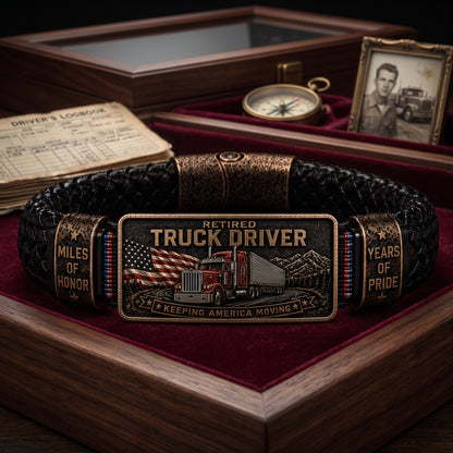 ⭐ Retired Truck Driver Bracelet – Honor The Miles. Celebrate The Legacy.