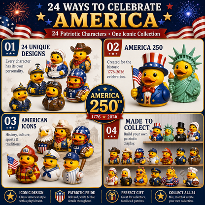 250th American Patriotic Rubber Duck Countdown Calendar 2026 – 24 Characters, 250 Years of Stories 🇺🇸