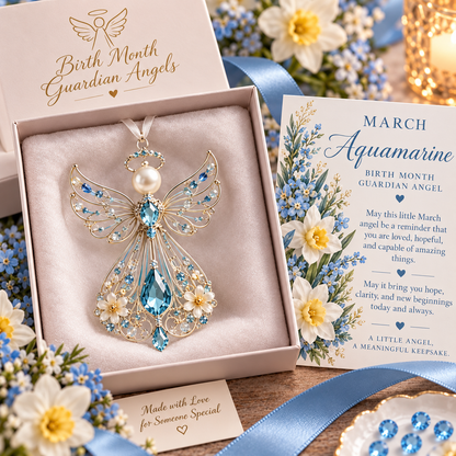 ✨ Birth Month Guardian Angel Ornament – 12 Birthstone Angels