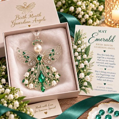 ✨ Birth Month Guardian Angel Ornament – 12 Birthstone Angels