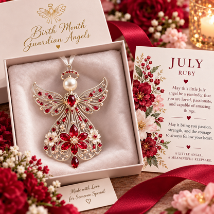 ✨ Birth Month Guardian Angel Ornament – 12 Birthstone Angels