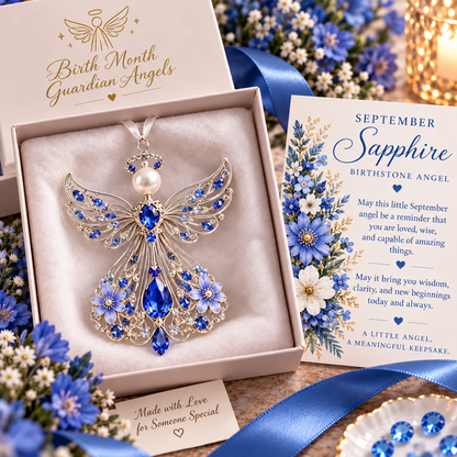 ✨ Birth Month Guardian Angel Ornament – 12 Birthstone Angels