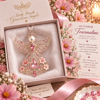 ✨ Birth Month Guardian Angel Ornament – 12 Birthstone Angels
