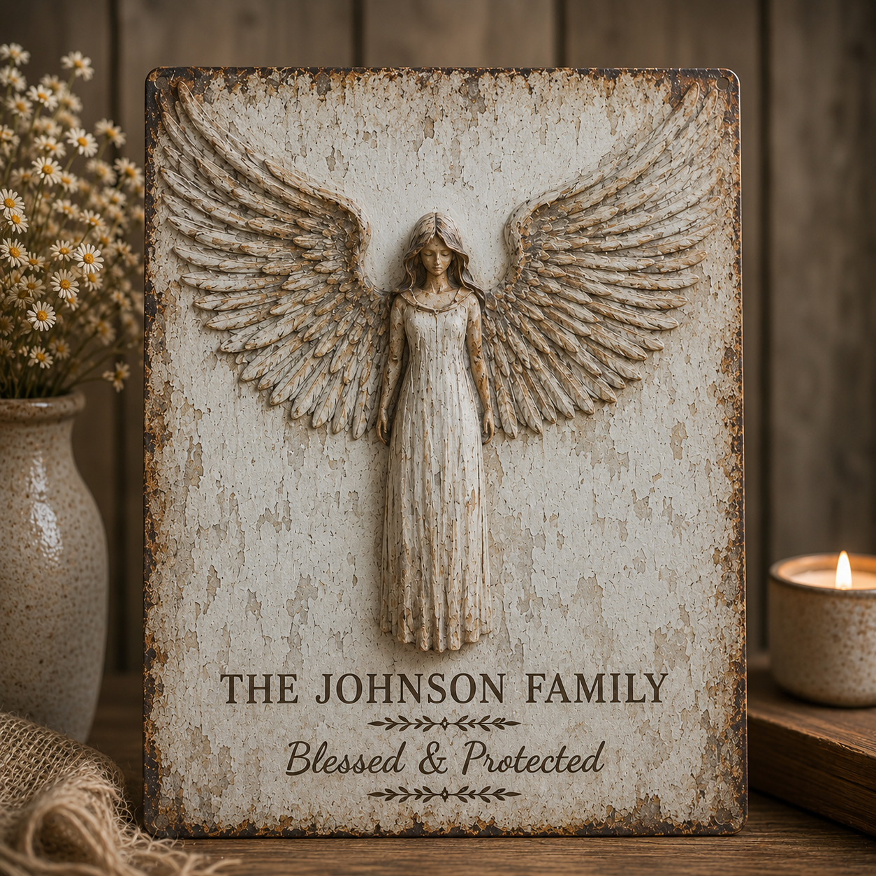 Personalized Family Guardian Angel Wall Art