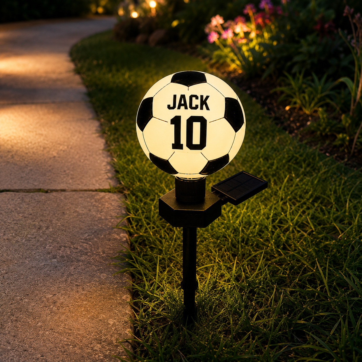 Personalized Soccer Solar Garden Light