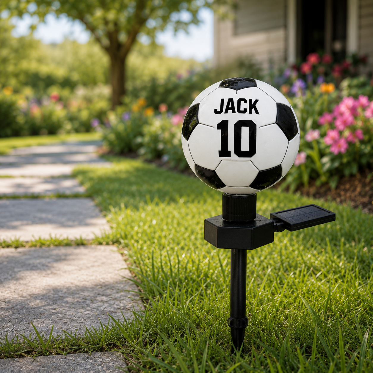 Personalized Soccer Solar Garden Light