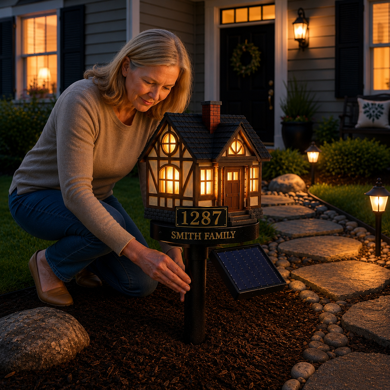 Custom Family Name & House Number Yard Light