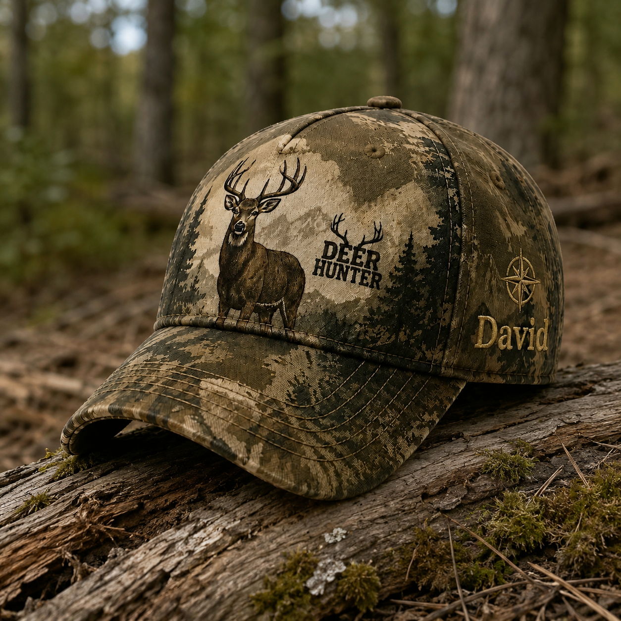 Personalized Deer Hunter Camo Cap