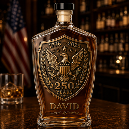 Personalized American Legacy 250th Anniversary Whiskey Bottle