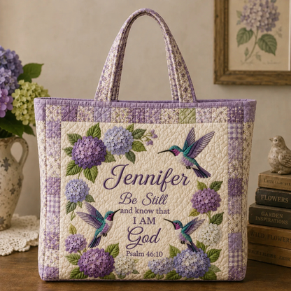 Personalized Christian Quilted Tote Bag