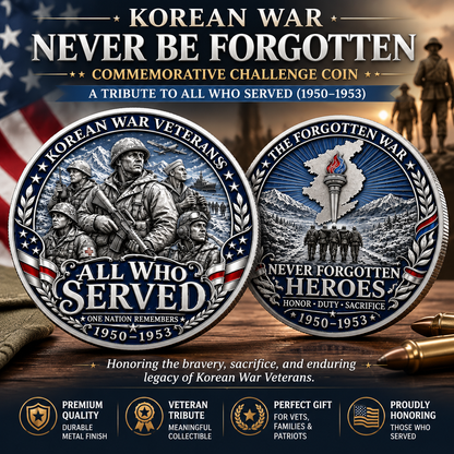 Korean War "Never Be Forgotten" Commemorative Challenge Coin