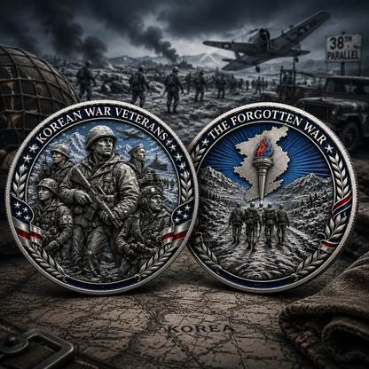 Korean War "Never Be Forgotten" Commemorative Challenge Coin