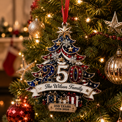 Personalized USA 250th Anniversary Christmas Ornament