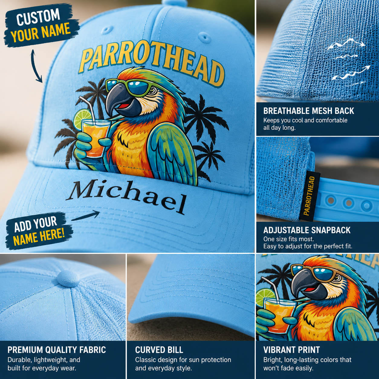 Personalized Parrot Paradise Trucker Hat