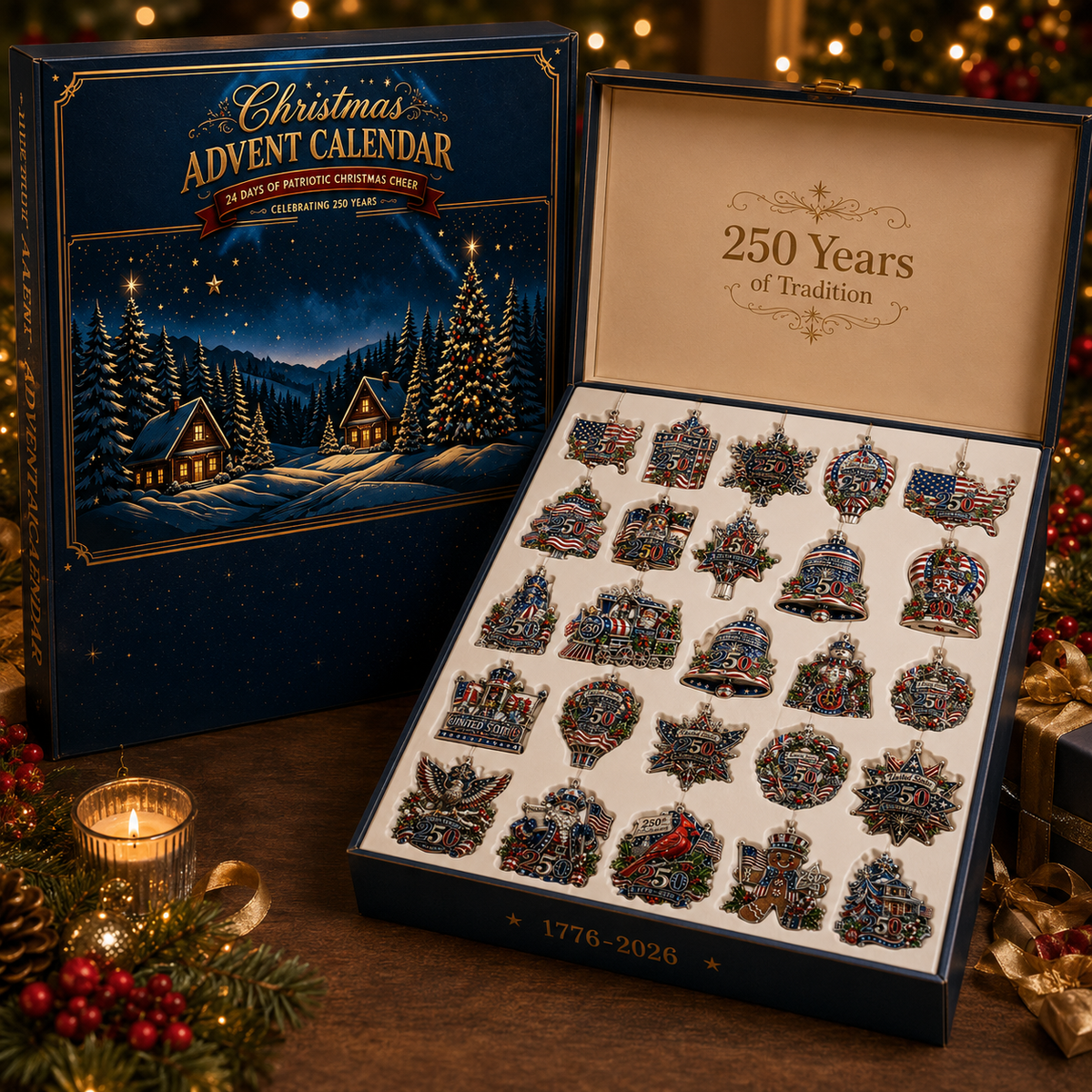 🎄🇺🇸 Patriotic Christmas Ornament Advent Calendar