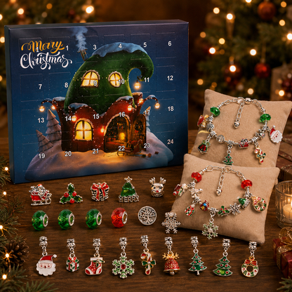 🎅24 Pcs DIY Christmas Advent Calendar Bracelets Set