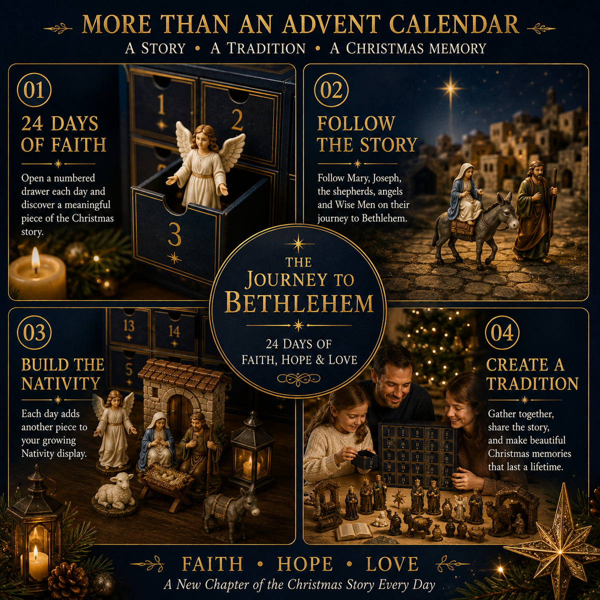 🌟 2026 Christian Nativity Advent Calendar – 24-Day Journey to Bethlehem