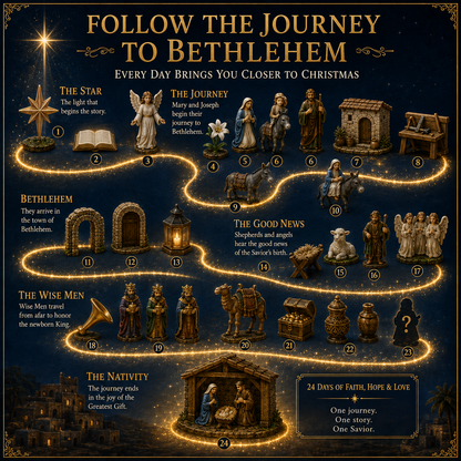 🌟 2026 Christian Nativity Advent Calendar – 24-Day Journey to Bethlehem