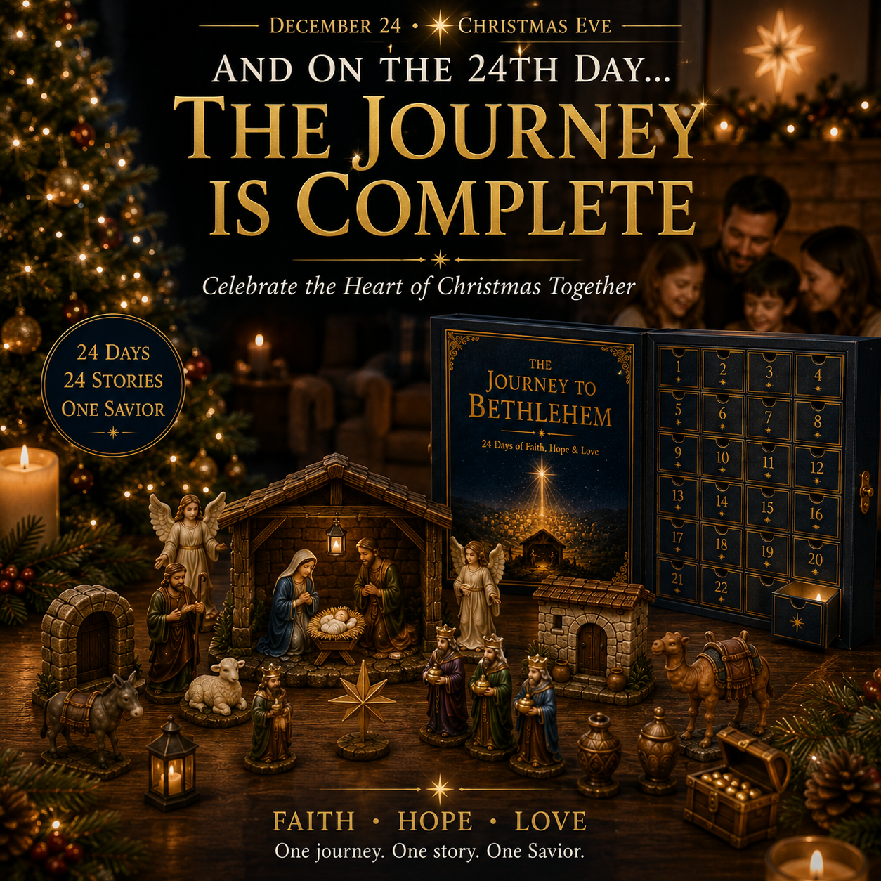 🌟 2026 Christian Nativity Advent Calendar – 24-Day Journey to Bethlehem