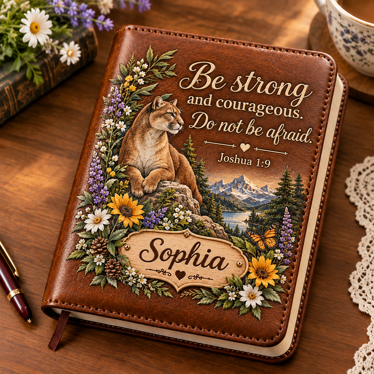 📖Personalized Leather Scripture Notebook