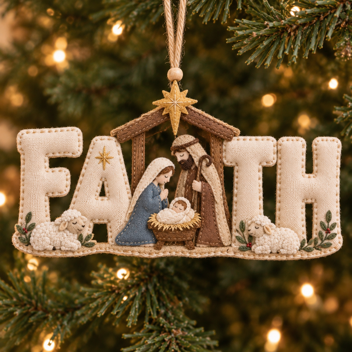 🎄Nativity Word Christmas Ornament – A Meaningful Celebration of Faith & Family