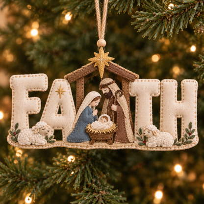 🎄Nativity Word Christmas Ornament – A Meaningful Celebration of Faith & Family