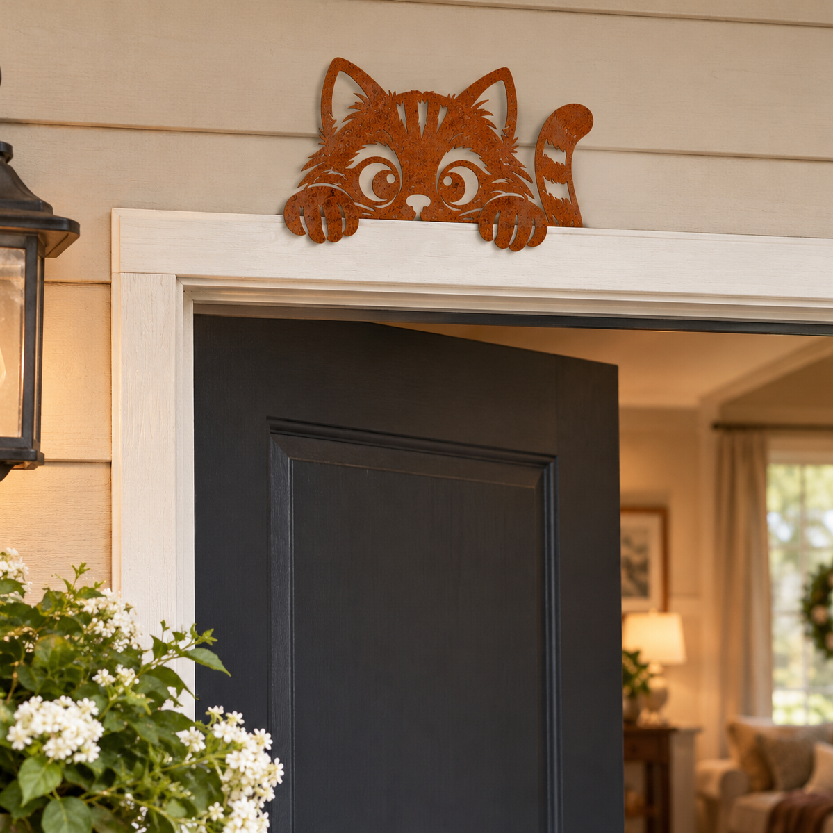 🐾Playful Pet Fence Topper – Rustic Metal Garden Animal Decor