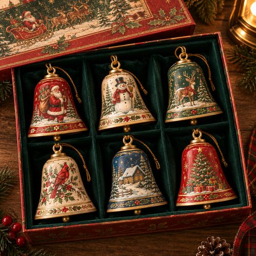 🔔Vintage Bell Ornament Collection – Festive Holiday Tree Keepsakes