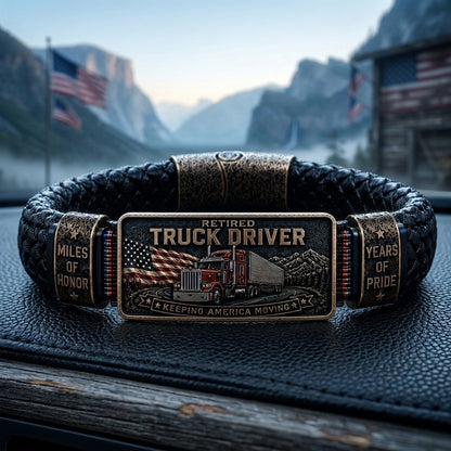 ⭐ Retired Truck Driver Bracelet – Honor The Miles. Celebrate The Legacy.