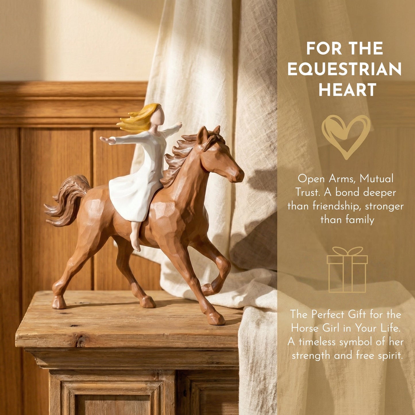Personalized Edition: Spirit of Freedom Girl Riding Horse Figurine — Engrave Your Own Moment of Courage
