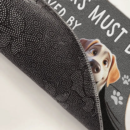 Custom Home Decor Decorative Mat - Personalized Birthday Gifts For Dog Lovers, Dog Dad And Mom - The Real Bosses Live Here