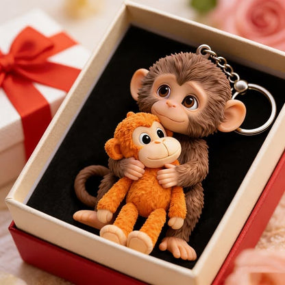 🏆Last Day 50% OFF-🐵 3D Effect Viral Punch Monkey Keychain 💕🎁Emotional Gift for Animal Lovers, Family, Friends, Loved Ones