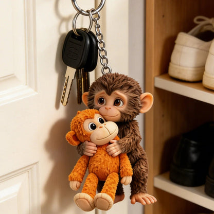 🏆Last Day 50% OFF-🐵 3D Effect Viral Punch Monkey Keychain 💕🎁Emotional Gift for Animal Lovers, Family, Friends, Loved Ones