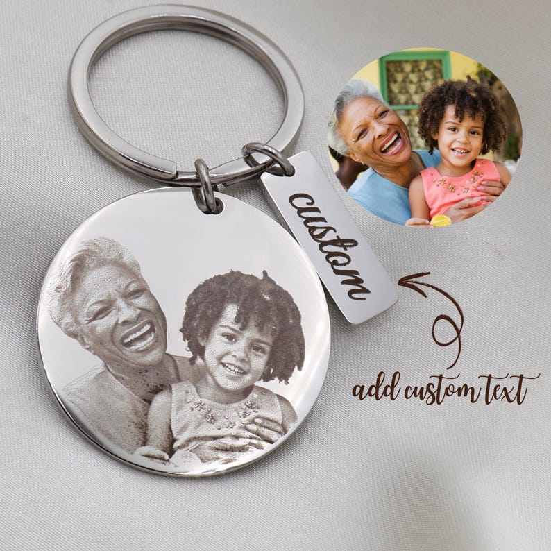 🔑Personalized Photo Engraved Stainless Steel Keyring