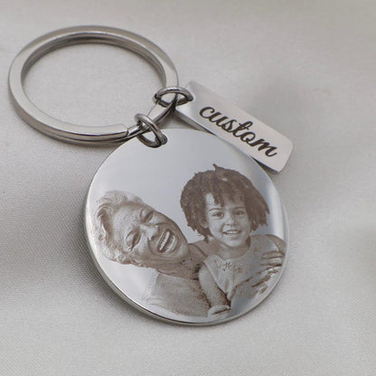 🔑Personalized Photo Engraved Stainless Steel Keyring