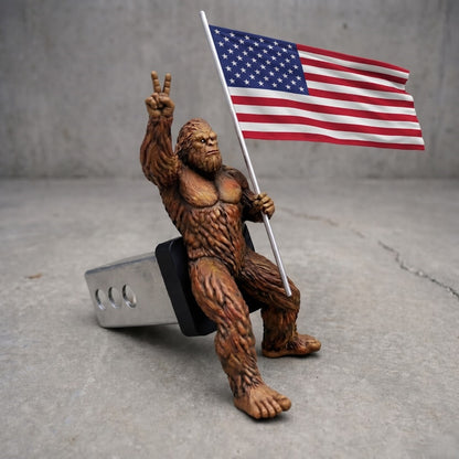 💪 Bigfoot American Flag Tow Hook – Heavy-Duty Vehicle Decoration