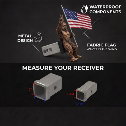 💪 Bigfoot American Flag Tow Hook – Heavy-Duty Vehicle Decoration