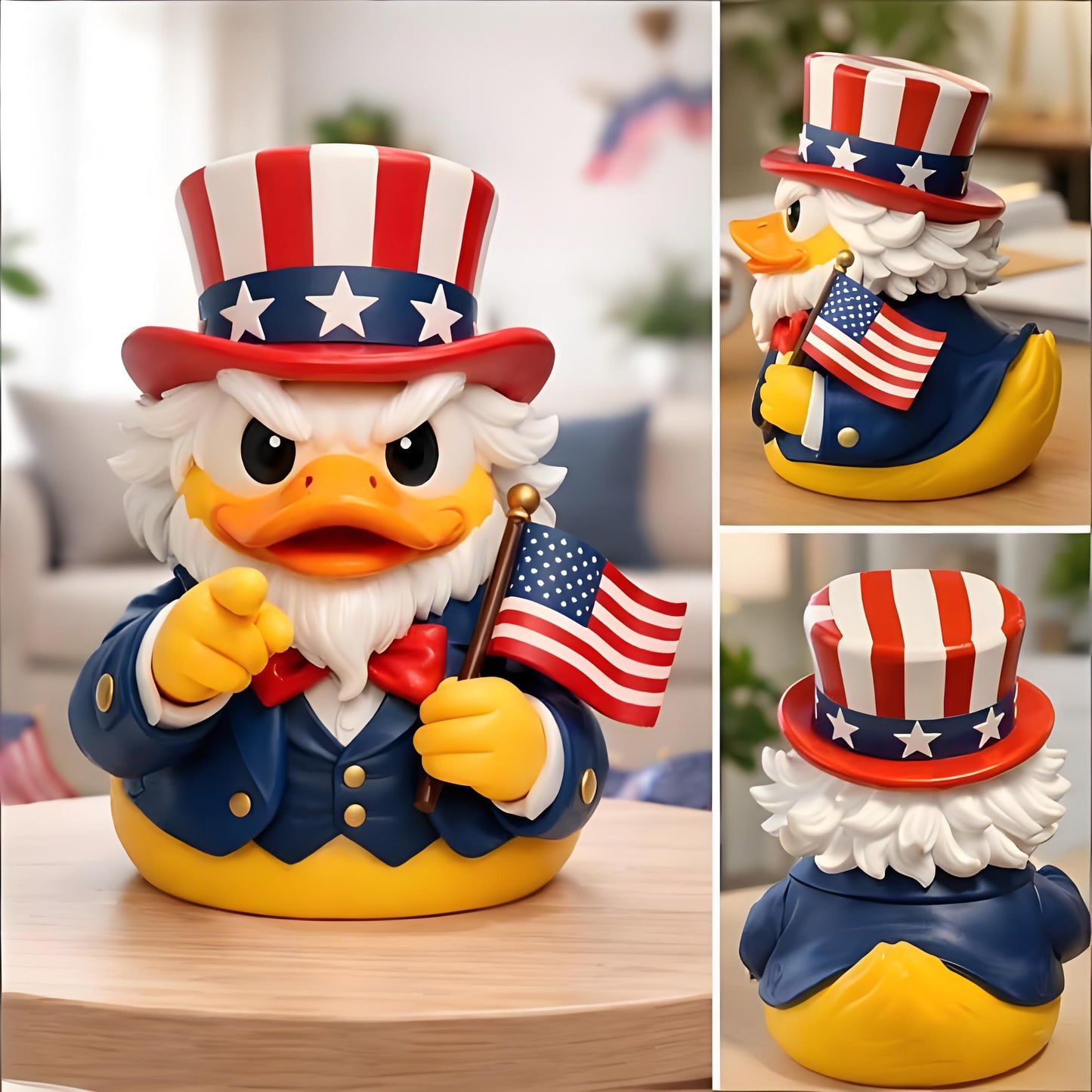 Patriotic Uncle Duck Figurine