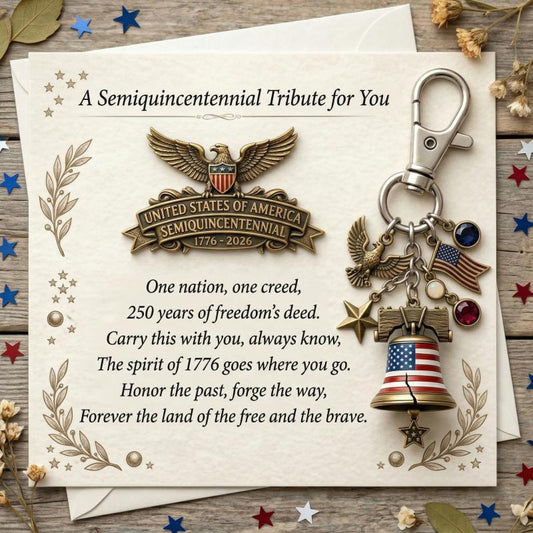 Semiquincentennial Tribute Keychain & Pin Set – 250th Anniversary of American Independence (1776–2026)