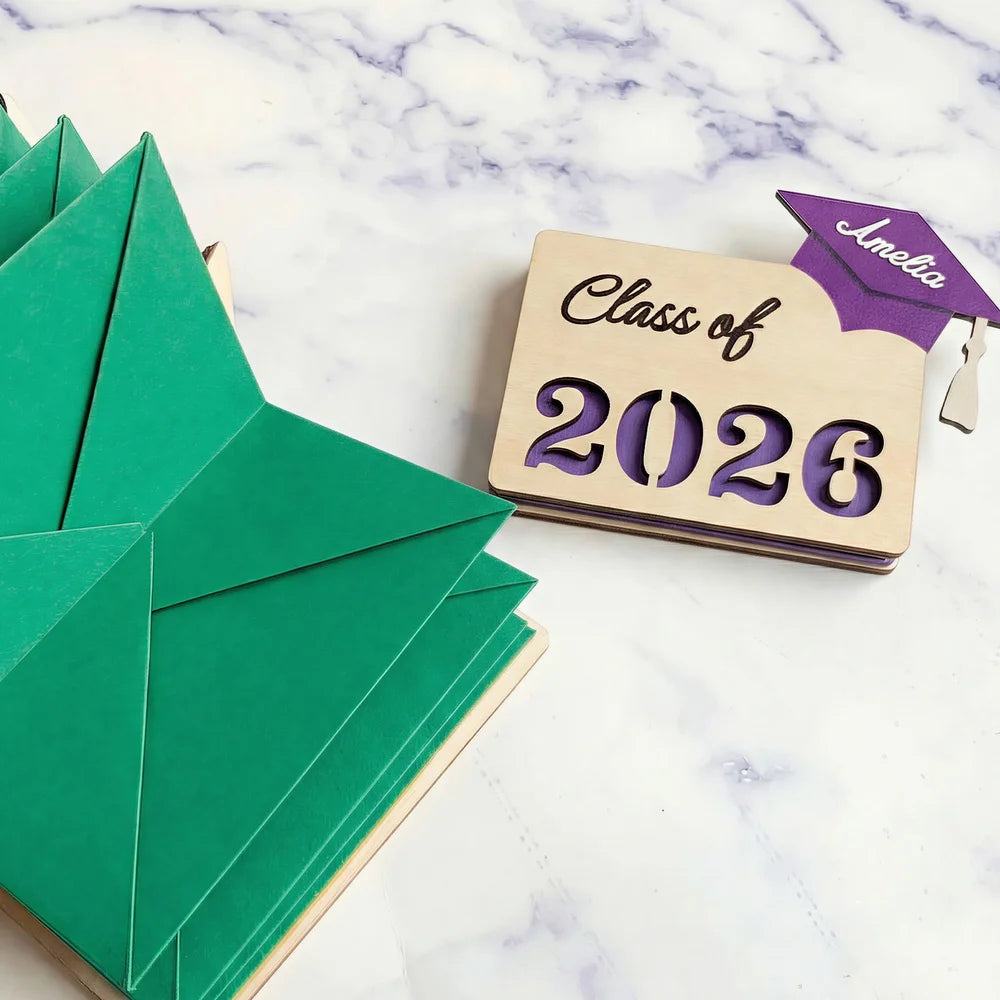 🎓 Personalized Graduate Gift Card Holder – Custom Name & Message