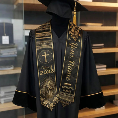 Personalized Mexico Themed Graduation Stole with Name & School Sash
