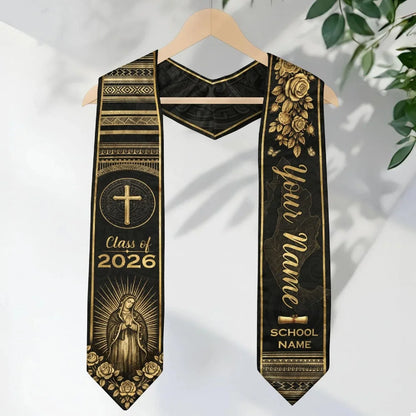 Personalized Mexico Themed Graduation Stole with Name & School Sash