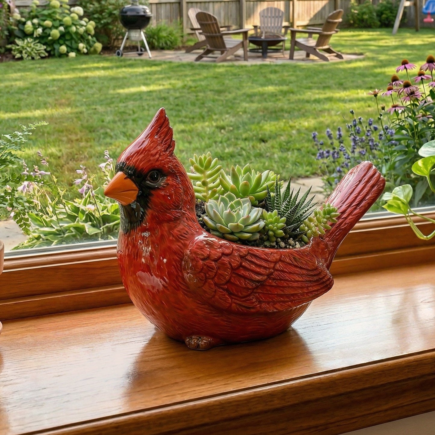 Cardinal Bird Succulent Planter
