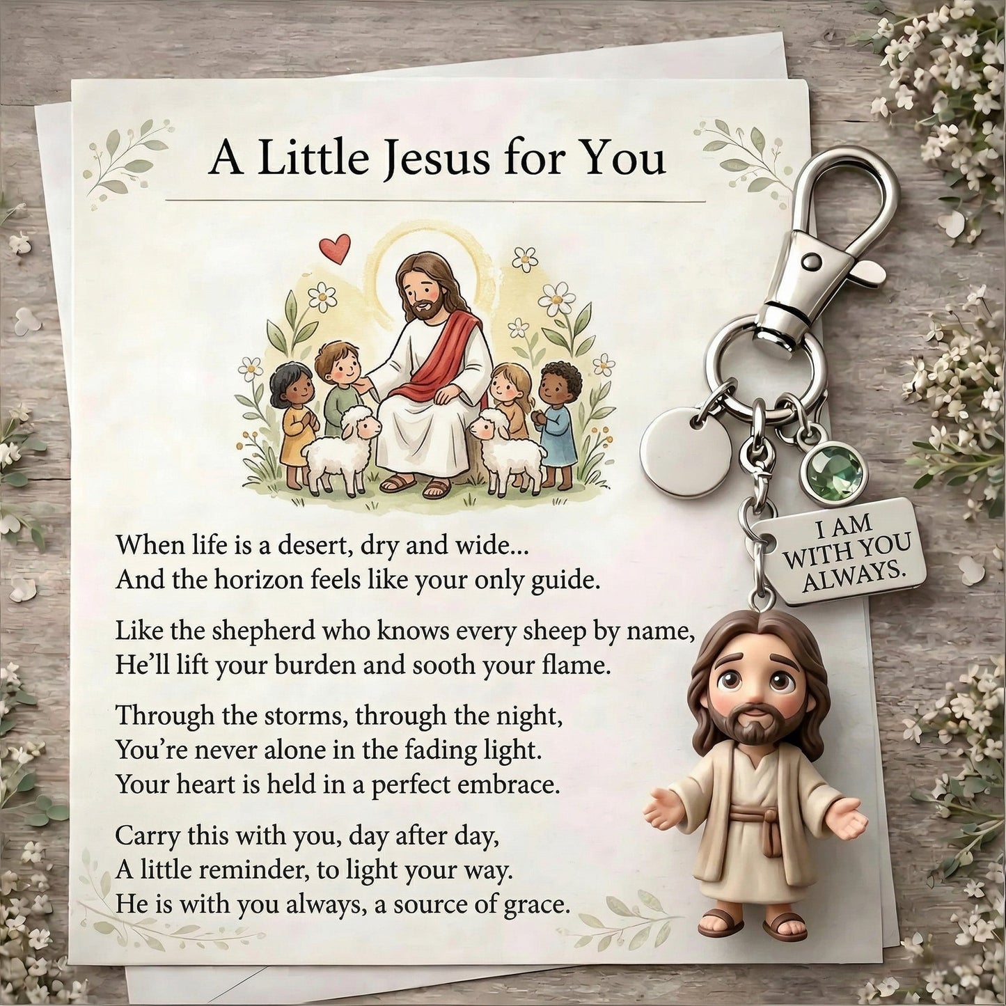 🙏 "A Little Jesus for You" – Comforting Pocket Reminder Keychain