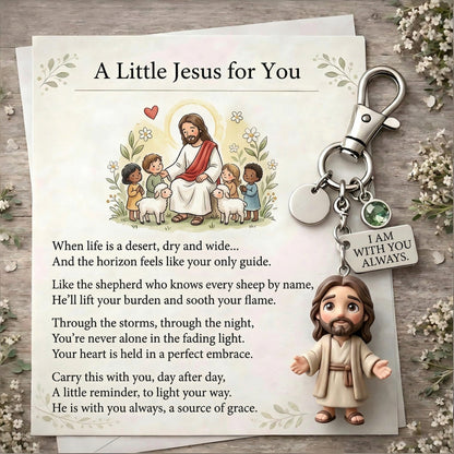 🙏 "A Little Jesus for You" – Comforting Pocket Reminder Keychain