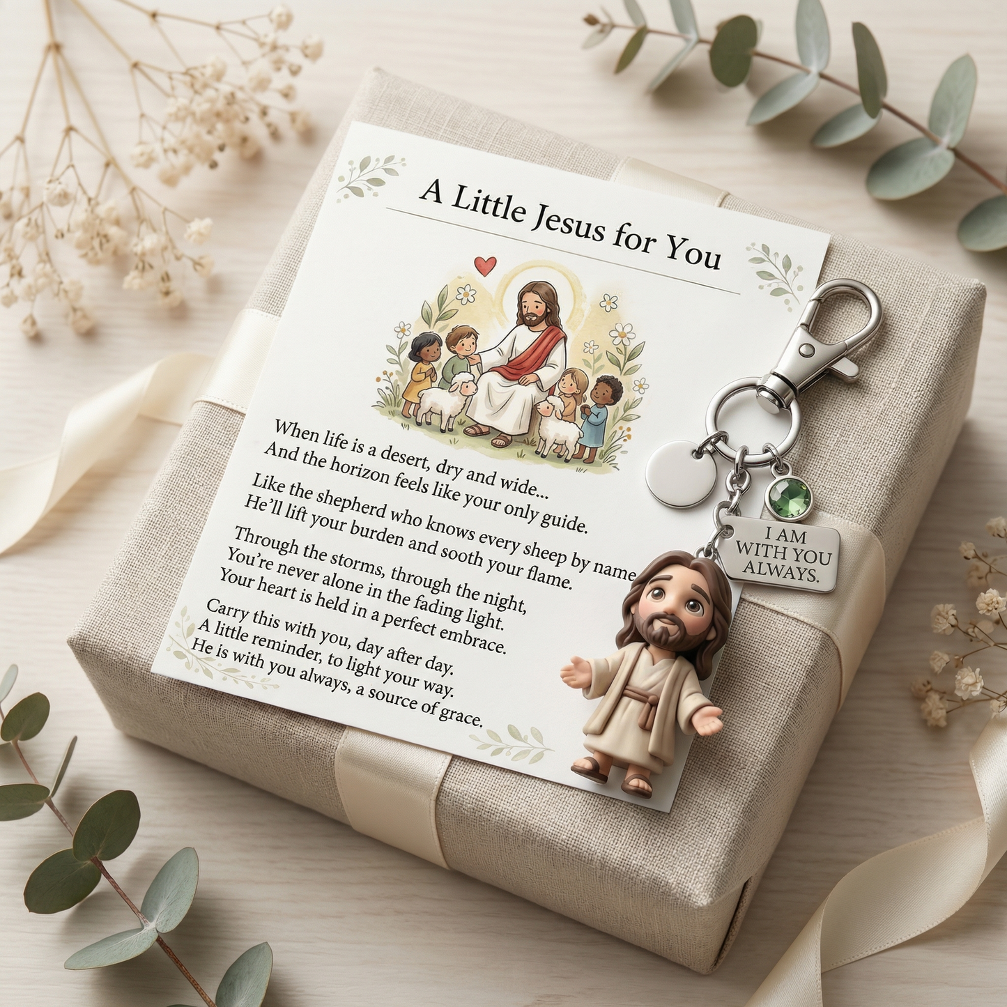 🙏 "A Little Jesus for You" – Comforting Pocket Reminder Keychain