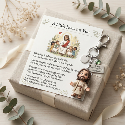 🙏 "A Little Jesus for You" – Comforting Pocket Reminder Keychain