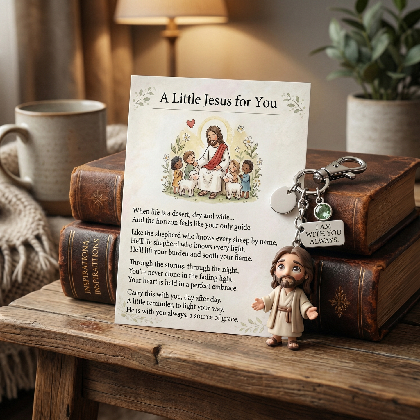 🙏 "A Little Jesus for You" – Comforting Pocket Reminder Keychain
