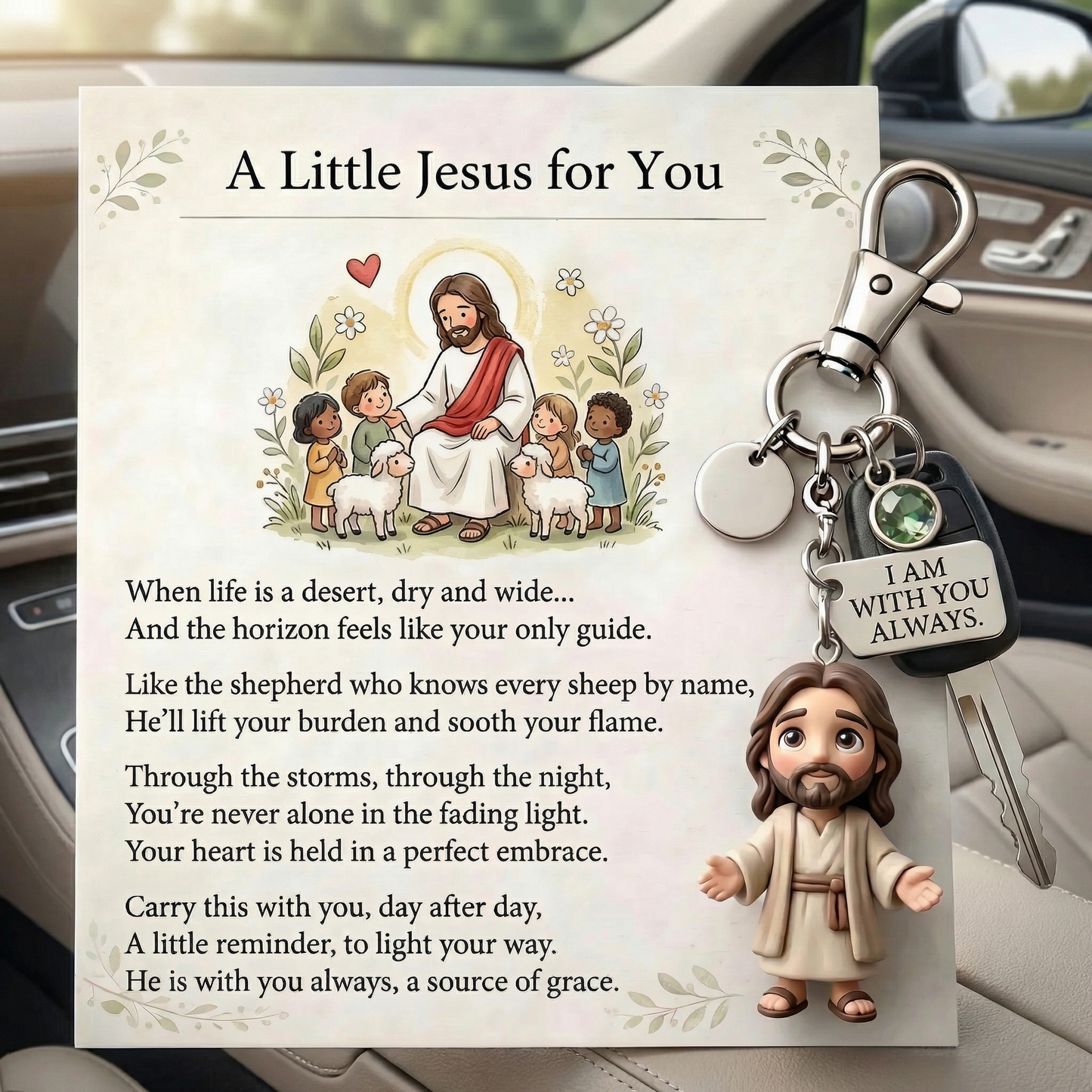 🙏 "A Little Jesus for You" – Comforting Pocket Reminder Keychain