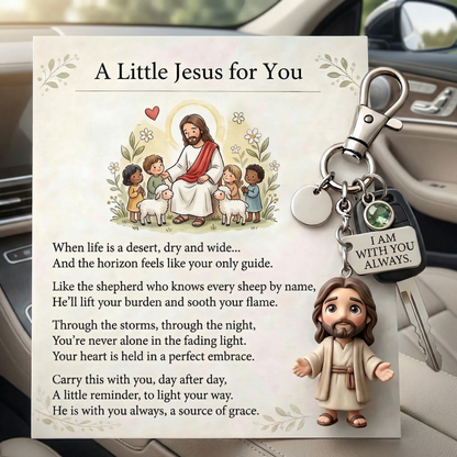 🙏 "A Little Jesus for You" – Comforting Pocket Reminder Keychain